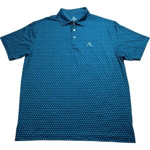 Rhoback The Four Leaf Polo Mens L Navy Green Shamrock Golf Performance Stretch